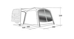 Outwell Milestone Dash Drive Away Awning -Outlet Camping Store 111099 milestone dash drawing perspective2