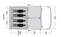 Outwell Springville 4SA Tent (2023) -Outlet Camping Store 111275 springville 4sa drawing floorplan3