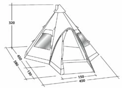Robens Kiowa Tipi Tent (2023) -Outlet Camping Store 130111 kiowa drawing perspective 1834