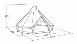 Robens Klondike S Tipi Tent (2022) -Outlet Camping Store 130307 klondike s drawing perspective26