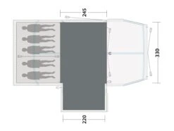 Outwell Mountain Lake 5ATC Flat Woven Carpet -Outlet Camping Store 170890 flat woven carpet mountain lake 5atc drawing floorplan2