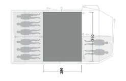 Outwell Knightdale 8PA Flat Woven Carpet -Outlet Camping Store 170894 flat woven carpet knightdale 8pa drawing floorplan2