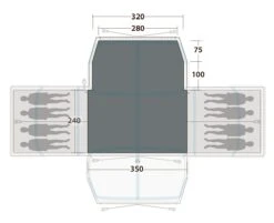 Outwell Grandville 8SA Flat Woven Carpet -Outlet Camping Store 170908 flat woven carpet grandville 8sa drawing floorplan2