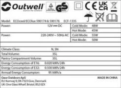 Outwell Ecocool Coolbox 35L 12/230v -Outlet Camping Store 590174 ecocool slate grey 35 12v 230v feature photo12