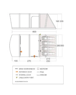 Vango Airbeam Vango Aether Air 450XL Tent (2022) -Outlet Camping Store aether air 450xl floorplan low