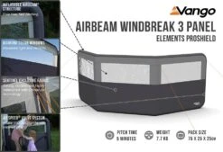 Vango Airbeam Windbreak 3 Panel (Elements Proshield) -Outlet Camping Store airbeam windbreak 3 panel elements proshield high res