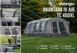Vango Airbeam Vango Anantara IV TC 450XL Air Tent (2023) -Outlet Camping Store anantara iv air tc 450xl low res2