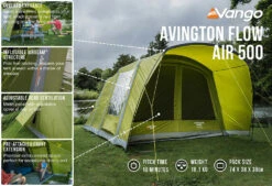 Vango Airbeam Vango Avington Flow Air 500 Tent (2022) -Outlet Camping Store avington flow air 500 low res