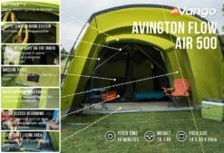 Vango Airbeam Vango Avington Flow Air 500 Tent (2022) -Outlet Camping Store avington flow air 500 low res2