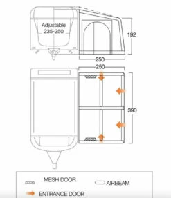 Vango Airbeam Vango Balletto Air 390 Elements Shield Caravan Awning (2023) -Outlet Camping Store balletto 390 floor