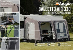 Vango Airbeam Vango Balletto Air 330 Elements ProShield Caravan Awning (2023) -Outlet Camping Store balletto air 330 lf1