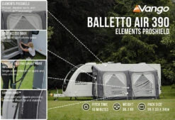 Vango Airbeam Vango Balletto Air 390 Elements ProShield Caravan Awning (2023) -Outlet Camping Store balletto air 390 eps