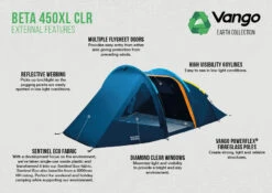 Vango Beta 450xl CLR Tent (2023) -Outlet Camping Store beta 450xl clr lr