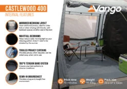 Vango Castlewood 400 Poled Tent Package (2023) -Outlet Camping Store castlewood 400 infographic2