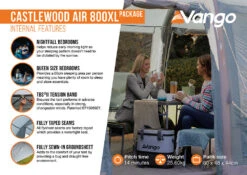 Vango Airbeam Vango Castlewood Air 800XL Tent Package (2023) -Outlet Camping Store castlewood air 800xl package2