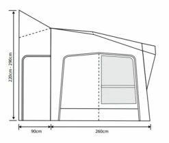 Outdoor Revolution Esprit Pro X 350M Awning (220-290cm) -Outlet Camping Store esprit 350 x fl1