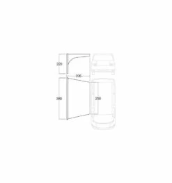 Vango AirBeam Sky Canopy 2.5m -Outlet Camping Store floorplan 25 2