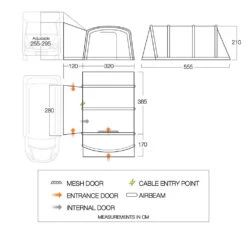 Vango Airbeam Vango Galli CC Air Tall Awning (2023) -Outlet Camping Store floorplan cc tall