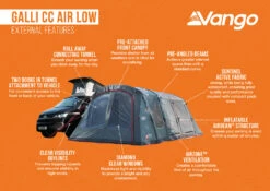 Vango Airbeam Vango Galli CC Air Low Awning (2023) -Outlet Camping Store galli cc air low 1