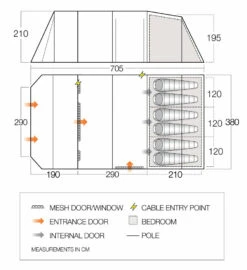 Vango Joro Poled 600XL Tent (2022) -Outlet Camping Store joro 600xl floorplan low