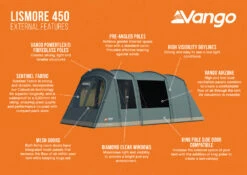 Vango Lismore 450 Poled Tent Package (2023) -Outlet Camping Store lismore 450 infographic