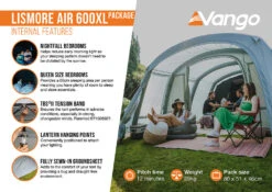 Vango Airbeam Vango Lismore Air 600XL Tent Package (2023) -Outlet Camping Store lismore air 600xl package2 1