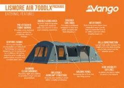 Vango Airbeam Vango Lismore Air 700DLX Tent Package (2023) -Outlet Camping Store lismore air 700dlx package