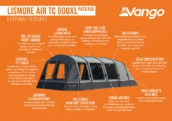 Vango Airbeam Vango Lismore Air TC 600XL Tent Package (2023) -Outlet Camping Store lismore air tc 600xl package