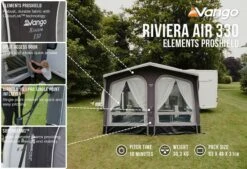 Vango Airbeam Vango Riviera Air 330 Elements ProShield Caravan Awning (2023) -Outlet Camping Store riviera air 330 eps