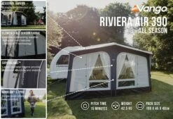 Vango Airbeam Vango Riviera Air 390 Elements All Season Caravan Awning (2023) -Outlet Camping Store riviera air 390 as