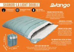 Vango Shangri-La Light Double Sleeping Bag (2023) 7 Vango Shangri-La Light Double Sleeping Bag (2023) -Outlet Camping Store shangri la light double infographic 1