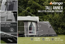 Vango Airbeam Vango Tall Annex Elements ProShield (Balletto And Tuscany) -Outlet Camping Store tall annex elements proshield ballettorivieratuscany low res