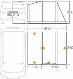 Vango Airbeam Vango Kela V Low AirAway Awning (2022) -Outlet Camping Store vango 2018 awnings floorplan kela iii low