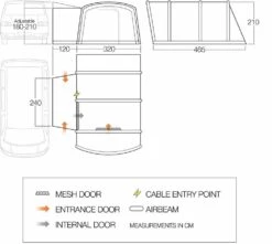 Vango Airbeam Vango Galli III Low Airaway Awning (2022) -Outlet Camping Store vango 2019 awnings floorplan galli low