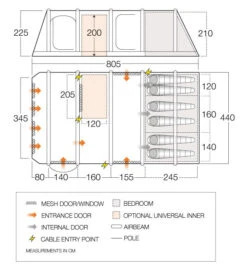 Vango Airbeam Vango Anantara IV TC 650xl Air Tent (2023) -Outlet Camping Store vango 2021 airbeam si pro floorplan anantara iii air tc 650xl 1