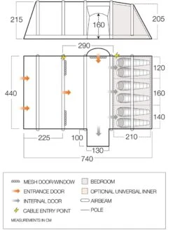 Vango Airbeam Vango Rome II Air 650XL Tent Package (2023) -Outlet Camping Store vango 2021 tents floorplan rome air 650xl hi