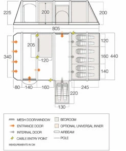 Vango Airbeam Vango Tahiti 850XL Air Tent (2023) -Outlet Camping Store vango 2021 tents floorplan tahiti ii air 850xl hi