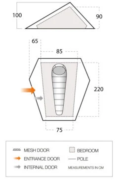 Vango Heddon 100 Tent (2022) -Outlet Camping Store vango 2022 tents floorplan heddon 100 low res