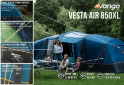 Vango Airbeam Vango Vesta Air 850xl Tent (2023) Bundle -Outlet Camping Store vesta air 850xl low res2